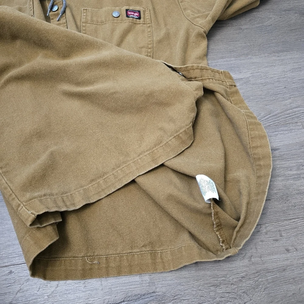 Wrangler Hooded Chore Jacket Mens Xl 46-48 Barn Western Distressed